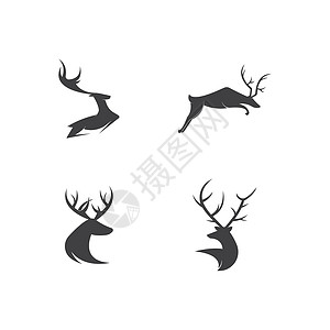 猎人图标鹿标志模板 vecto鹿角男性优美森林喇叭动物野生动物羚羊绘画苔原设计图片