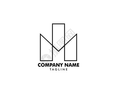 公司聚会邀请函字母 M 矢量线标志设计公司字体邀请函刻字身份酒店创造力奢华艺术精品设计图片
