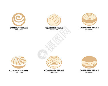 法国标志盾牌标志图标设计模板元素点心标识咖啡店食物烹饪面团卡通片糕点浇头插图设计图片