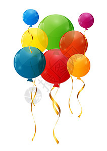 颜色有光泽的气球背景矢量图边界派对庆典生日卡通片横幅幸福旗帜墙纸飞行图片