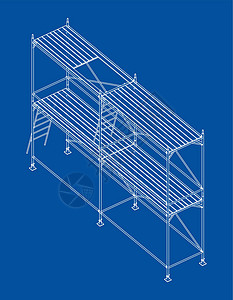 水平框架预制脚手架 正字法矢量工作水平绘画工具建筑工程框架工业卡通片蓝图设计图片