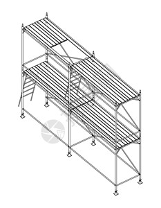 钢脚手架预制脚手架 正字法矢量工具建筑工程工作草图卡通片工人管道住房框架设计图片