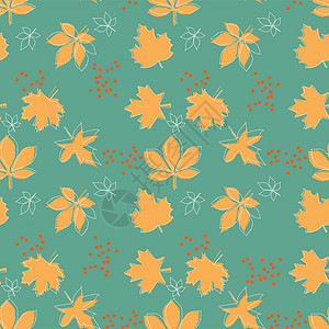 多彩的秋天矢量秋天背景红色纺织品设计织物平面框架橙子传单叶子季节性设计图片