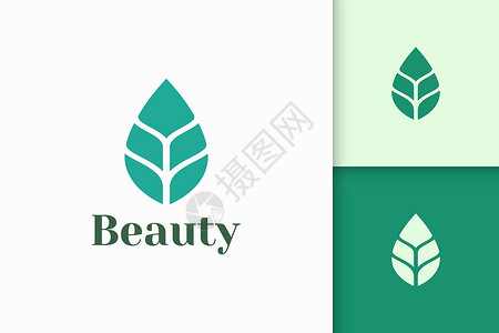 美容保养图标简单叶形的美容或健康标志代表自然金子治疗皮肤奢华头发珠宝护理品牌蔬菜生长设计图片