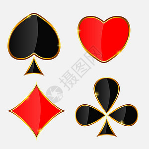 扑克牌填色图标与卡适合设计的抽象背景 矢量图钻石黑色大奖特质绘画王牌风险俱乐部都市艺术设计图片