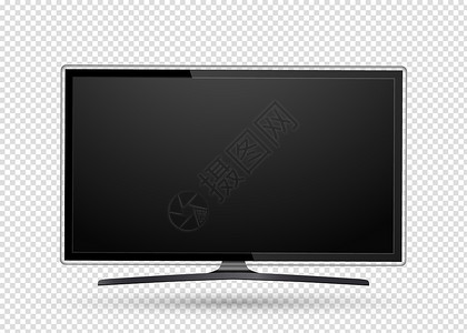 黑色电视逼真的 4k 超高清显示器 空白电视屏幕渠道反射互联网显示器技术笔记本视频液体监视器框架设计图片