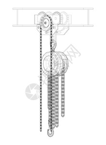 重负横梁上的起重机 韦克托光束跨度工作机械乐器工程重量等距工具蓝图设计图片