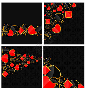 卡牌设计素材与卡适合设计的抽象背景 矢量图钻石红色闲暇运气游戏艺术活动黑色风险特质设计图片