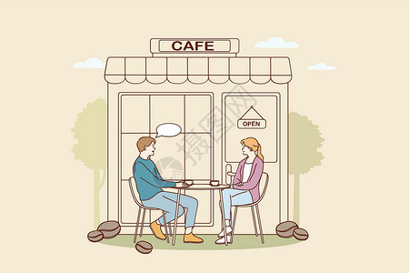 咖啡柜台咖啡厅和自助餐厅概念面包杯子咖啡食物食堂巧克力椅子饮料店铺收藏设计图片