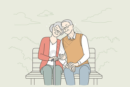 年长夫妇快乐的老年人生活方式概念设计图片