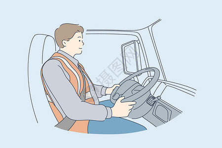 叉车司机送货货运业驾驶概念设计图片