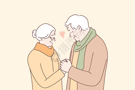 奶奶的手关系爱情情侣浪漫老年概念设计图片