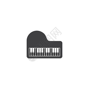 扁平风音乐钢琴钢琴图标 vecto旋律娱乐音乐家笔记钥匙键盘商业标识插图店铺设计图片