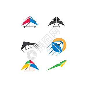 滑翔翼悬挂式滑翔日志降落伞闲暇滑行爱好技术自由飞机节日翅膀标识设计图片