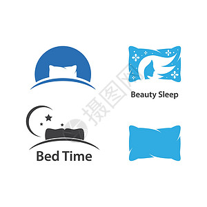 床和枕头商业房间纺织品插图旅行失眠奢华旅馆睡觉时间设计图片