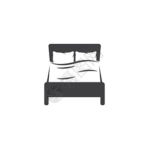 卧室图标床和枕头失眠商业酒店插图汽车床垫公司就寝时间房间设计图片