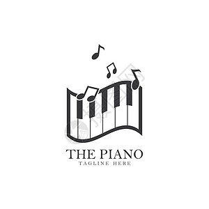 钢琴元素钢琴徽标模板矢量图标它制作图案歌曲节日工作室旋律键盘商业乐器插图标识笔记设计图片