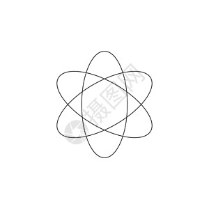 中子原子图标科学符号现代最小平面设计风格 矢量图 在白色背景上孤立的股票矢量图电子化学力量物理质子生物学粒子网络活力插图设计图片