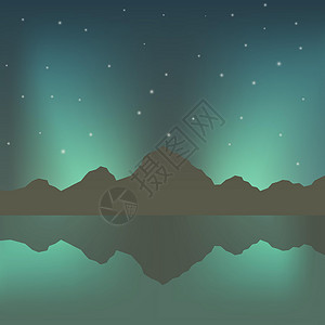 极光北极星北光和湖山设计图片