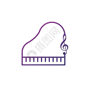 矢量钢琴钢琴旋律图标矢量 钢琴符号 用于移动概念和网页设计的线性风格标志 钢琴符号标志矢量图制作图案设计图片