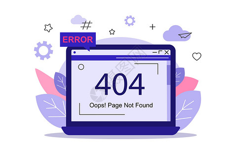 错误页面提示404 错误页面未在计算机屏幕上找到用于网页登陆页面插画矢量 EP 的模板设计图片