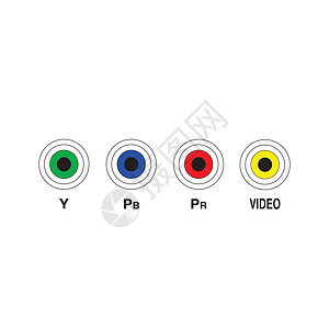 pr声音素材电视和其他技术设备 RCA 端口  Y Pb Pr 视频端口指示 在白色背景上孤立的股票矢量图设计图片