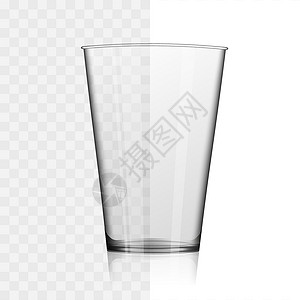 详情设计水杯短威士忌或水杯 透明矢量图设计图片