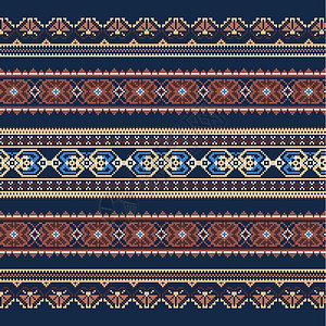 民族风格素材蓝色和棕色的民族装饰背景插图唱歌打印抛光国家刺绣横幅织物边界艺术设计图片
