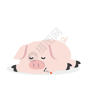 粉色的猪病态猪卡通设计图片