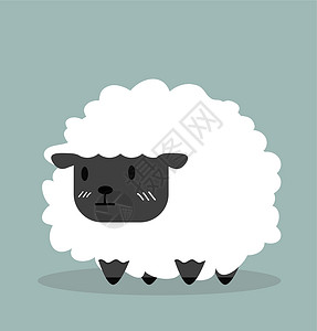 羊肉馆可爱的黑小绵羊矢量设计图片