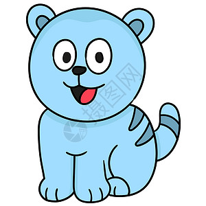 布斯熊微信表情可爱的蓝色宠物猫 涂鸦图标图像设计图片