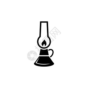 油灯野营煤油气灯笼 平面矢量图标说明 白色背景上的简单黑色符号 用于 web 和移动 UI 元素的煤油灯野营煤气灯标志设计模板设计图片