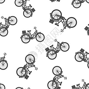 高温行车安全自行车标志图标无缝图案背景 孤立在白色背景上的自行车矢量图解 自行车经营理念乐趣闲暇网络车轮活动旅行透明度速度运输健康设计图片