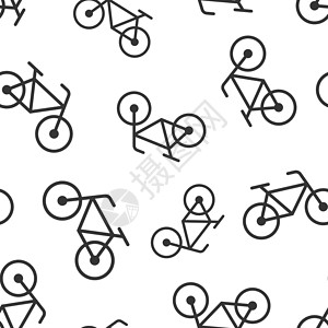无缝循环自行车标志图标无缝图案背景 孤立在白色背景上的自行车矢量图解 自行车经营理念闲暇运输乐趣插图训练车轮活动安全踏板旅行设计图片