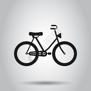 自行车图标平面样式的自行车标志图标 孤立背景下的自行车矢量图解 自行车经营理念运动白色健康车轮锻炼活动踏板乐趣旅行插图设计图片