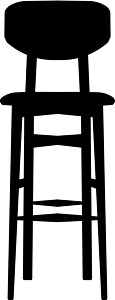 高脚椅元素黑色酒吧凳矢量图 酒吧椅 高脚椅 室内设计 矢量平面它制作图案设计图片