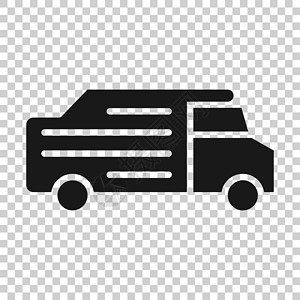 购物线性图标平面样式的送货卡车图标 孤立在白色背景上的范矢量插图 货车经营理念服务货物互联网速度船运出口商业车辆食物进口设计图片
