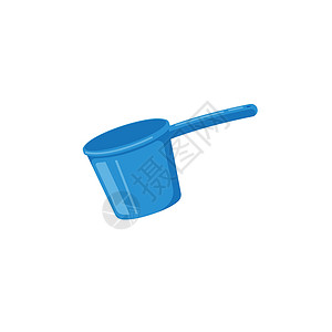 塑料勺蓝色水 Dipper 漫画图标矢量说明设计模板设计图片