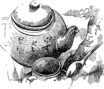 敬茶礼仪与茶壶同生设计图片