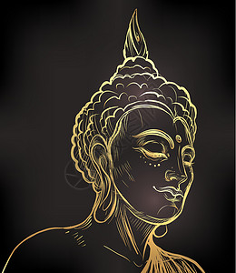 佛画以白色隔绝的矢量插图 手画 雕像 古典绘画 印度文 佛教 精神原教旨眼睛智慧瑜伽冥想信仰咒语沉思文化艺术宗教设计图片