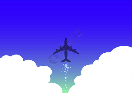 飞机发射快速直达天空的插图 飞行高在天空的飞机图画 喷气机设计漂浮在空中与云彩假期陆地方式运输集装箱计算机货物游客速度引擎设计图片