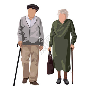 扶着老人走路白种老人祖父和祖母     矢量老年庆典女性乐趣妻子母亲丈夫女士成人孩子设计图片