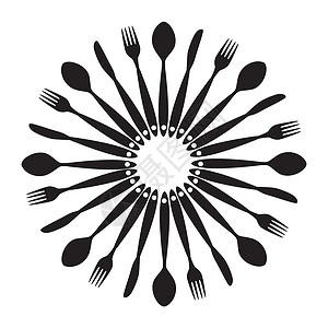 刀和叉子叉子背景 勺子结束刀片 矢量 I 说明艺术身份印刷食物庆典烹饪小册子插图框架假期设计图片