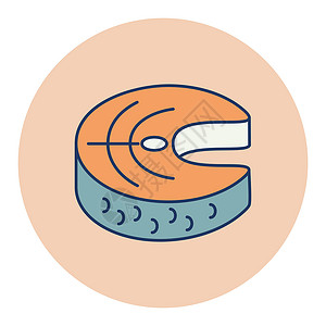 烤鲑鱼排红鱼鲑鱼矢量 ico 牛排海鲜营养红色插图烹饪食物寿司设计图片