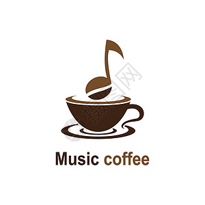 咖啡店图标音乐咖啡馆徽标创意矢量图标菜单插图棕色餐厅食物咖啡店笔记酒吧标识店铺设计图片