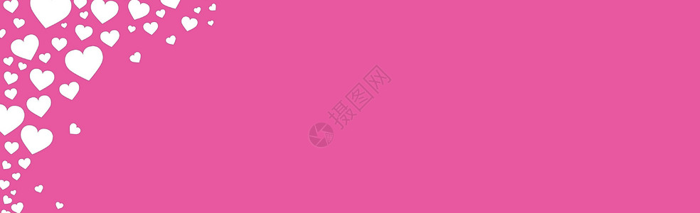 粉色心形插图含有许多白色红心的全景模式粉色背景 在文本下的位置  矢量艺术庆典织物插图打印涂鸦心形婚礼纺织品假期设计图片