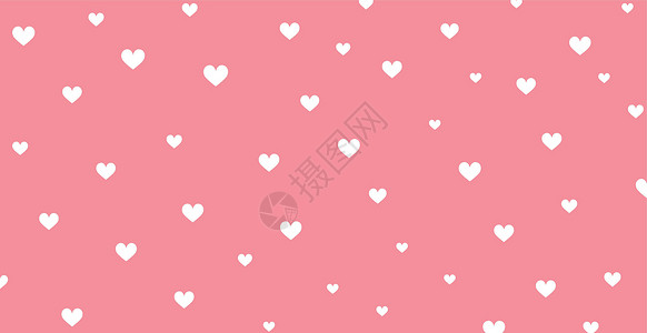 粉色心形插图含有许多白色红心的全景模式粉红色背景  矢量纺织品装饰品卡片心形墙纸核弹艺术庆典草图打印设计图片