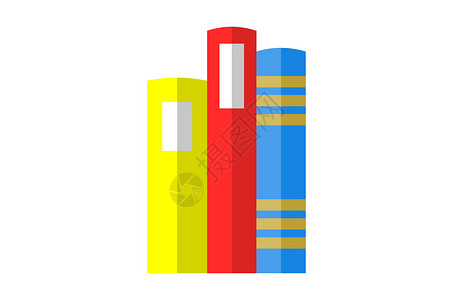 书与书签素材三本教育书籍的矢量公寓设计设计图片