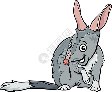 垂耳兔漫画动物的连环画(卡通bilby或 momcontis)设计图片