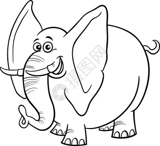 手铐剪贴画漫画大象漫画动物性格彩色书页设计图片